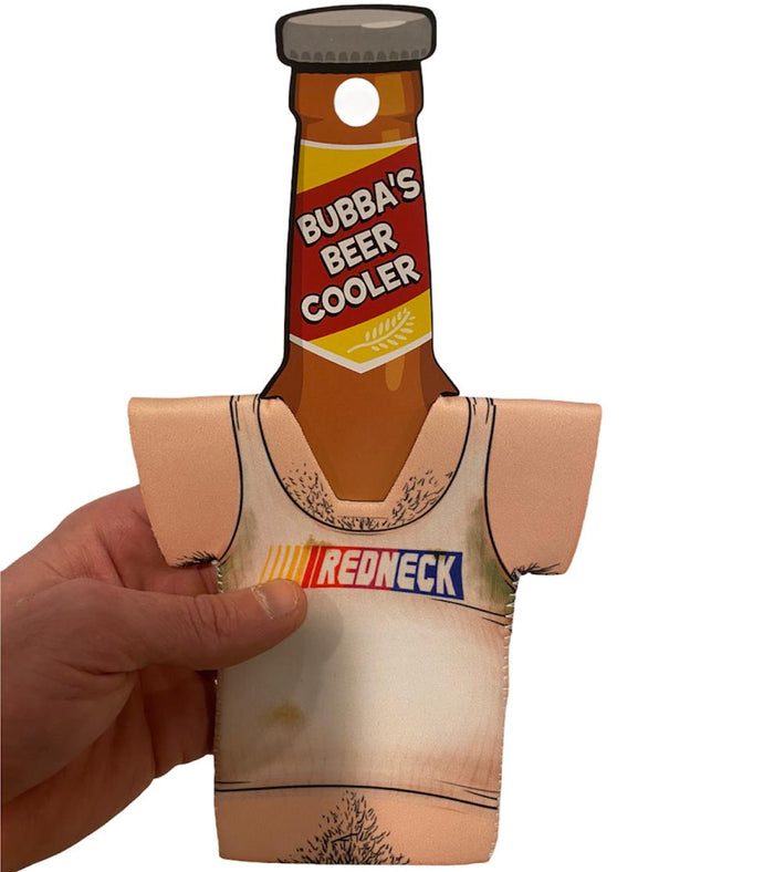 Redneck sudoroso y peludo - Soporte para botella de cerveza Koozie - ¡Fanáticos de los autos Nascar!