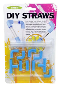 KIT DE PAILLE DIY 21 pièces - Puzzle amusant pour enfants et adultes - Jouet artisanal pour boisson - Cadeau Party GaG