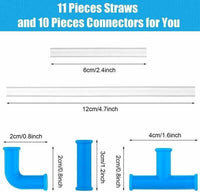 21 Piece DIY STRAW KIT - Fun Kid Adult Puzzle Drink Craft Toy - Party GaG Gift