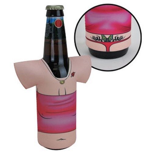 WHITE TRASH REDNECK Women Beer Koozie Cooler Bottle Drink holder - thong butt crack