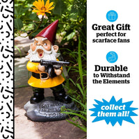 Scarface Garden Gnome Say Hello to My Little Friend! Outdoor Sculpture-Figurine