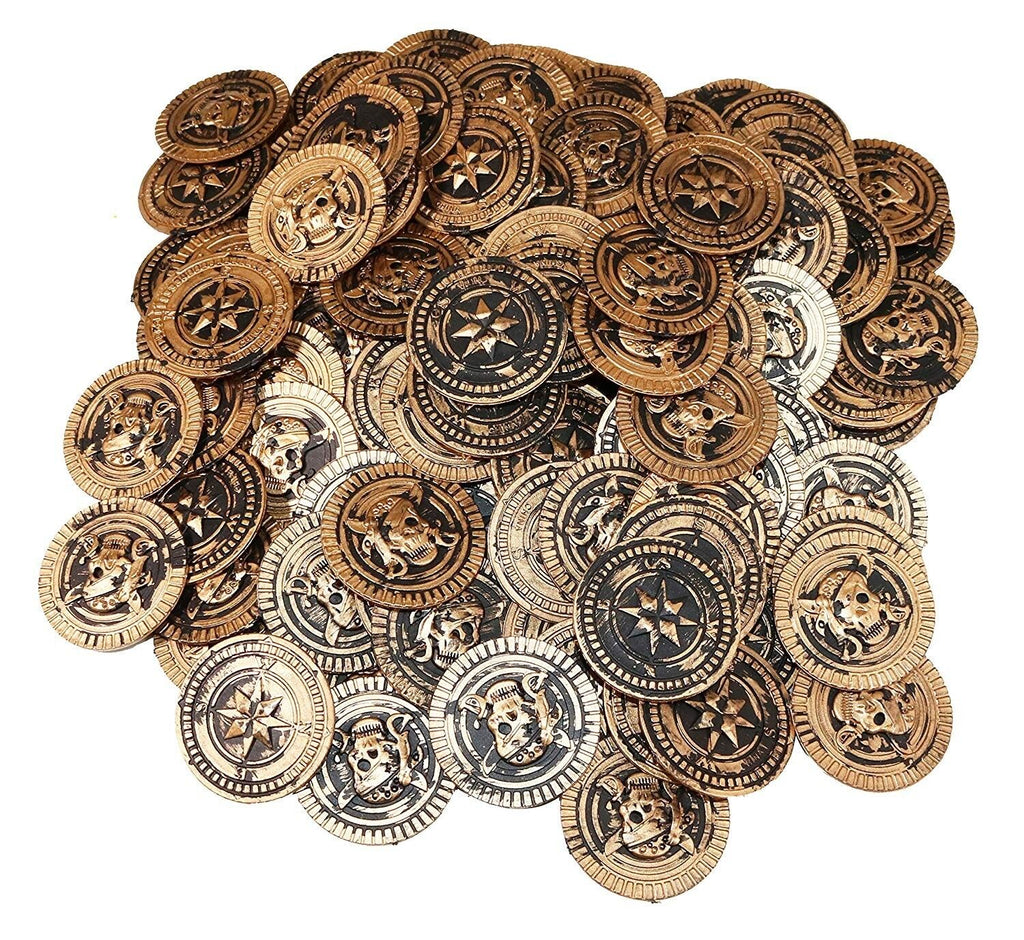 144 Rustic Vintage Brass Gold Pirate Coins – Giggle Novelties