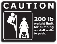 Prank Bathroom Toilet Sign " 200 POUND LIMIT "  Funny Gag Potty Joke