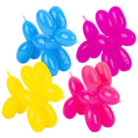4 STRECHY BALLOON DOG - Party Favor Stretch Rubber Chid Toy - Assorted Colors!