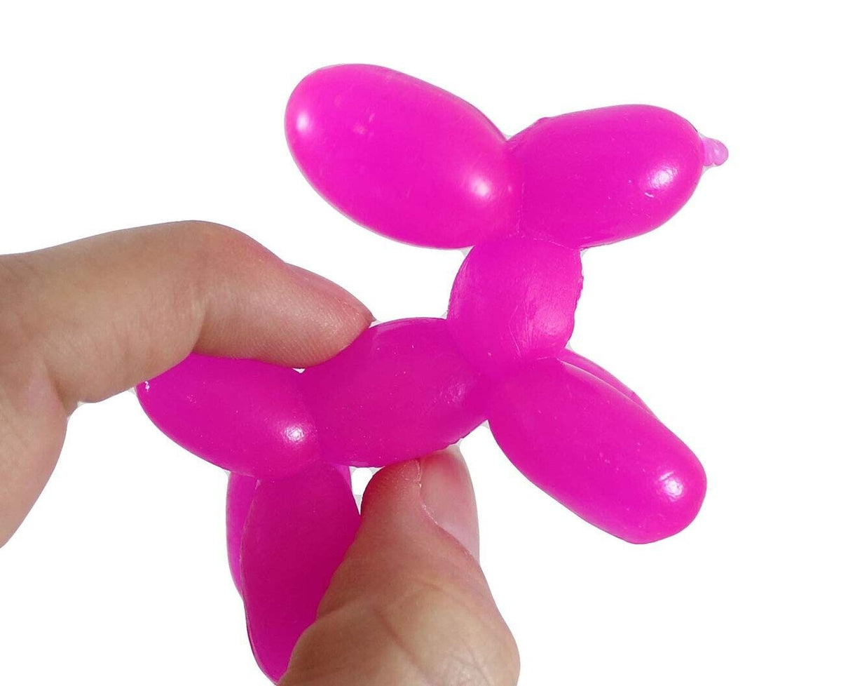 4 PERROS CON GLOBO ELÁSTICO - Juguete para niños de goma elástica para recuerdo de fiesta - ¡Colores surtidos!