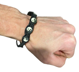 12 Yin Yang Wristband Bracelets - Adjustable - Wholesale Lot