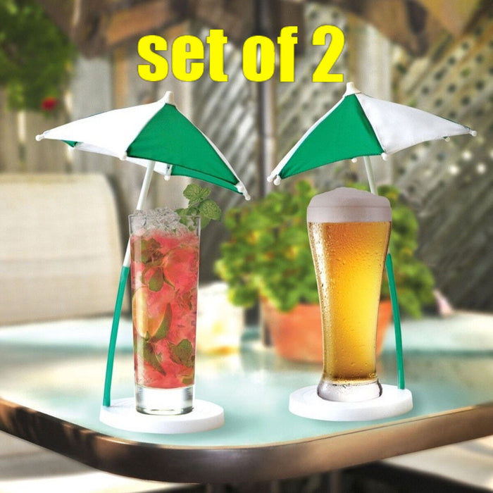 Juego de 2 posavasos para cóctel, cerveza, estilo Corona Beach, con sombrilla, soportes para juego de barra de cocina