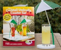 2pk Corona Beach Style Umbrella Beer Cocktail Coasters - Kitchen Bar Set Holders