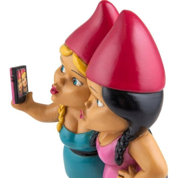 BigMouth Inc. The Selfie Sisters Garden Gnome - Escultura de estatua al aire libre