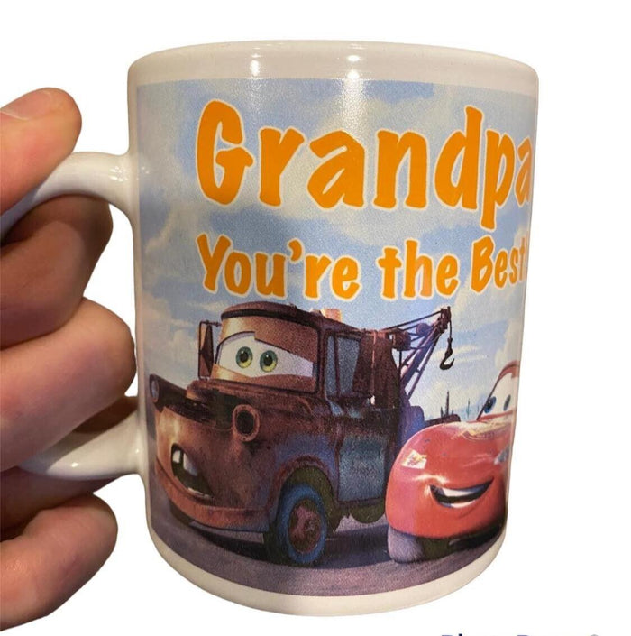 Disney Pixar Cars Mug Cup - Grandpa You're the Best - Highly Collectible W/ BOX