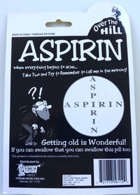 GIANT ASPIRIN - Over The Hill - Old Age is a big Headache! Novelty Gag Joke Gift