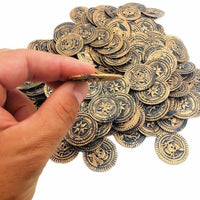 144 Monedas de Oro Rústicas de Plástico Cofre del Tesoro Pirata + 144 Joyas de Gemas Joyas de Diamantes