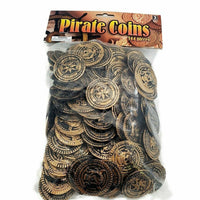 144 Plastic Rustic Gold Coins Pirate Treasure Chest + 144 Gems Jewelery Diamonds Jewels