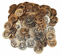 144 pièces d'or rustiques en plastique coffre au trésor pirate + 144 bijoux pierres précieuses diamants bijoux