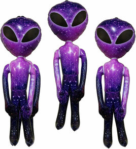 Set of 3 Galaxy Space Alien 36" Inflate - Inflatable 3 Feet Blow Up Prop UFO Child Party Decorations