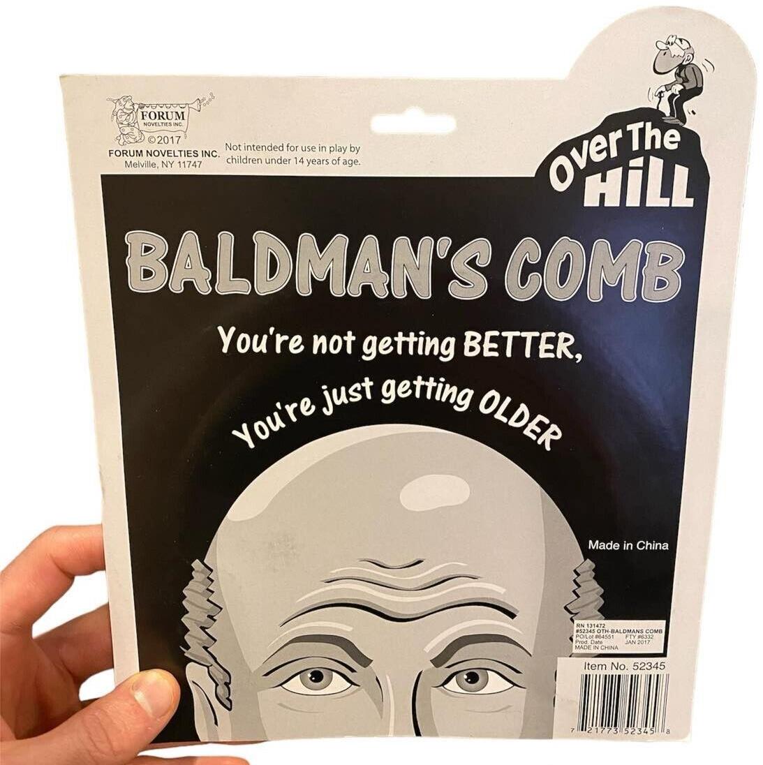 BALD MANS COMB Over The Hill Vieillesse Calvitie Cheveux Blague Prank Gag Cadeau Drôle