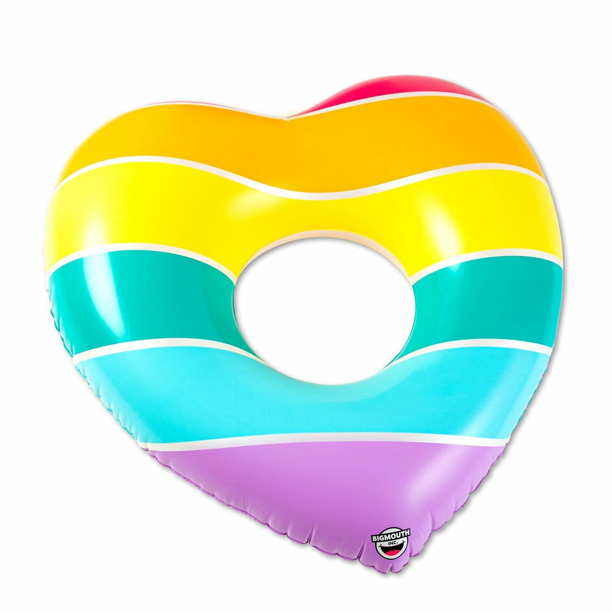 Gay Pride Rainbow LGBT Heart Inflatable Pool Tube Raft Swimming Float - BigMouth