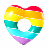 Flotador inflable para piscina con forma de corazón LGBT, arcoíris, Orgullo Gay, balsa para nadar - BigMouth
