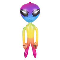 36" Rainbow Color Space Alien Inflate - Inflatable 3 Feet Blow Up Prop UFO Child Play Toy