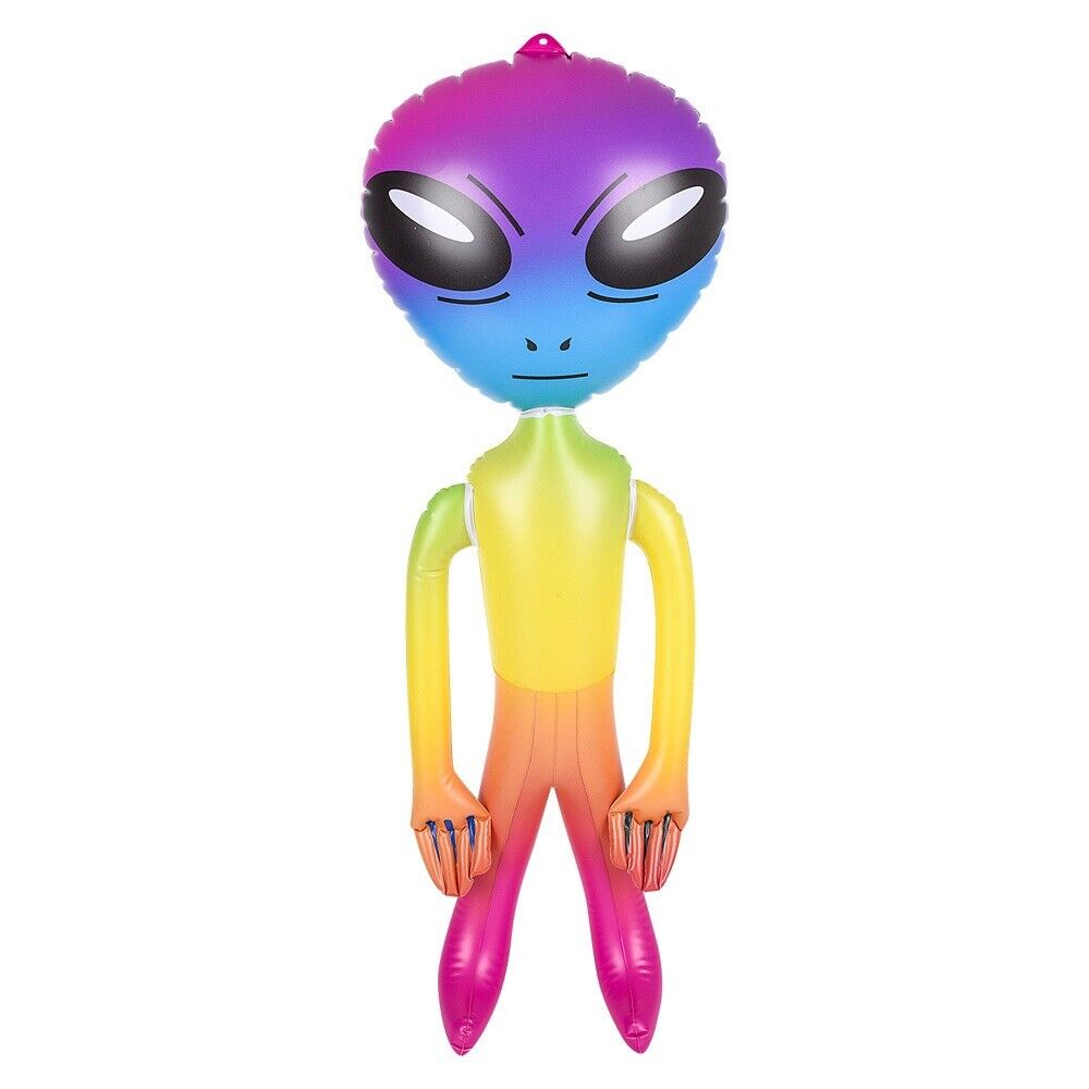 JUEGO DE 3 Inflables Inflables Alien Inflables Surtidos de 36" - Galaxy Rainbow Tie Dye