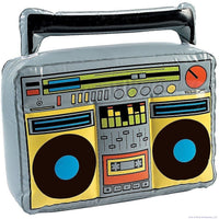 (12) Haut-parleurs gonflables BOOM BOX RADIO - Jouet de fête musicale des années 80 (1 dz)