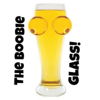 Boobies N Beer Wine Glass Hand Crafted Bar Stein Boob Mug HUGE 27 oz ~ Big Mouth
