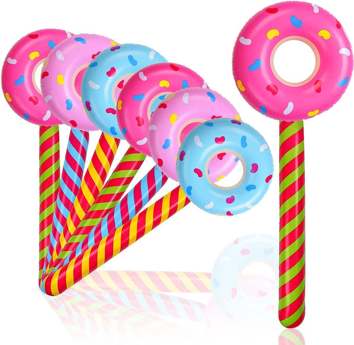 12 sucettes gonflables avec trous de beignet d'anniversaire Wonka CANDYLAND Saint-Valentin