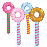 12 Chupetes de Lollipop Inflables Cumpleaños Donut Agujeros Wonka CANDYLAND Valentine