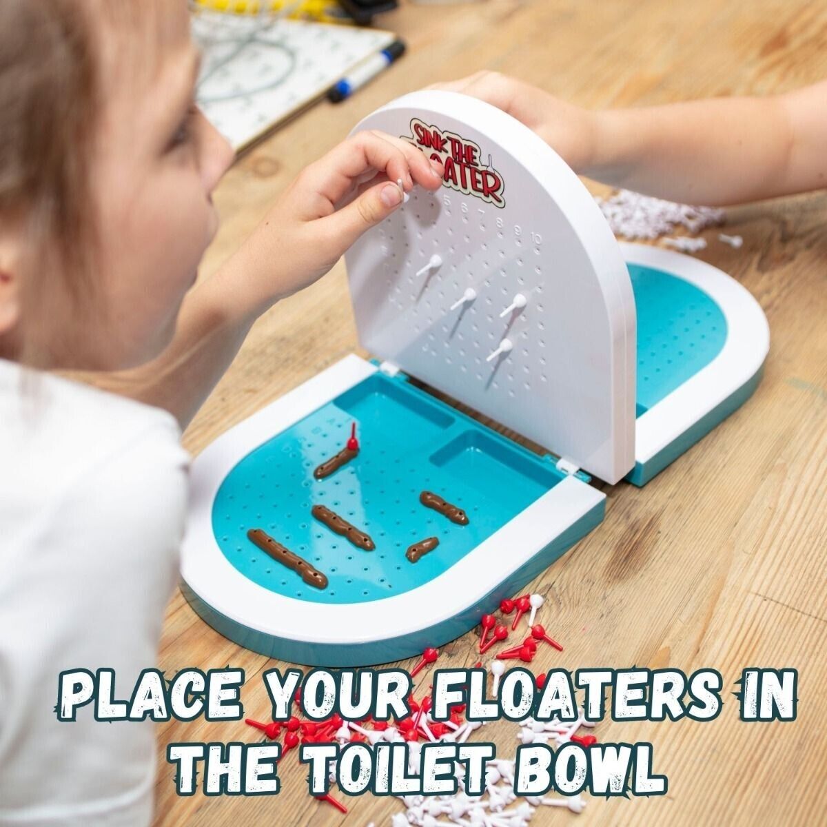 Sink The Poop Floater Board Game  2 Player Children Funny Stink Fart Toilet Turd