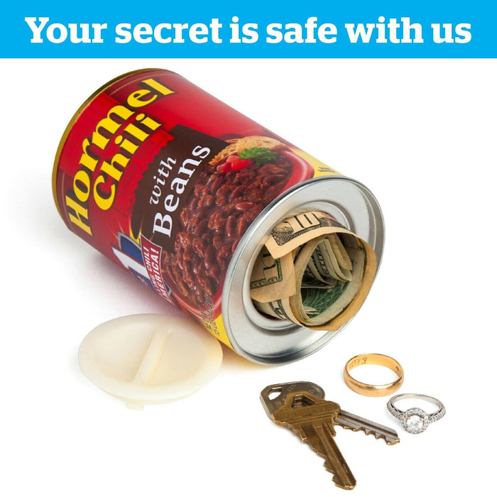 Hormel ® Chili with Beans Secret Safe - Decoy Security Bank - Joyería con monedas en efectivo