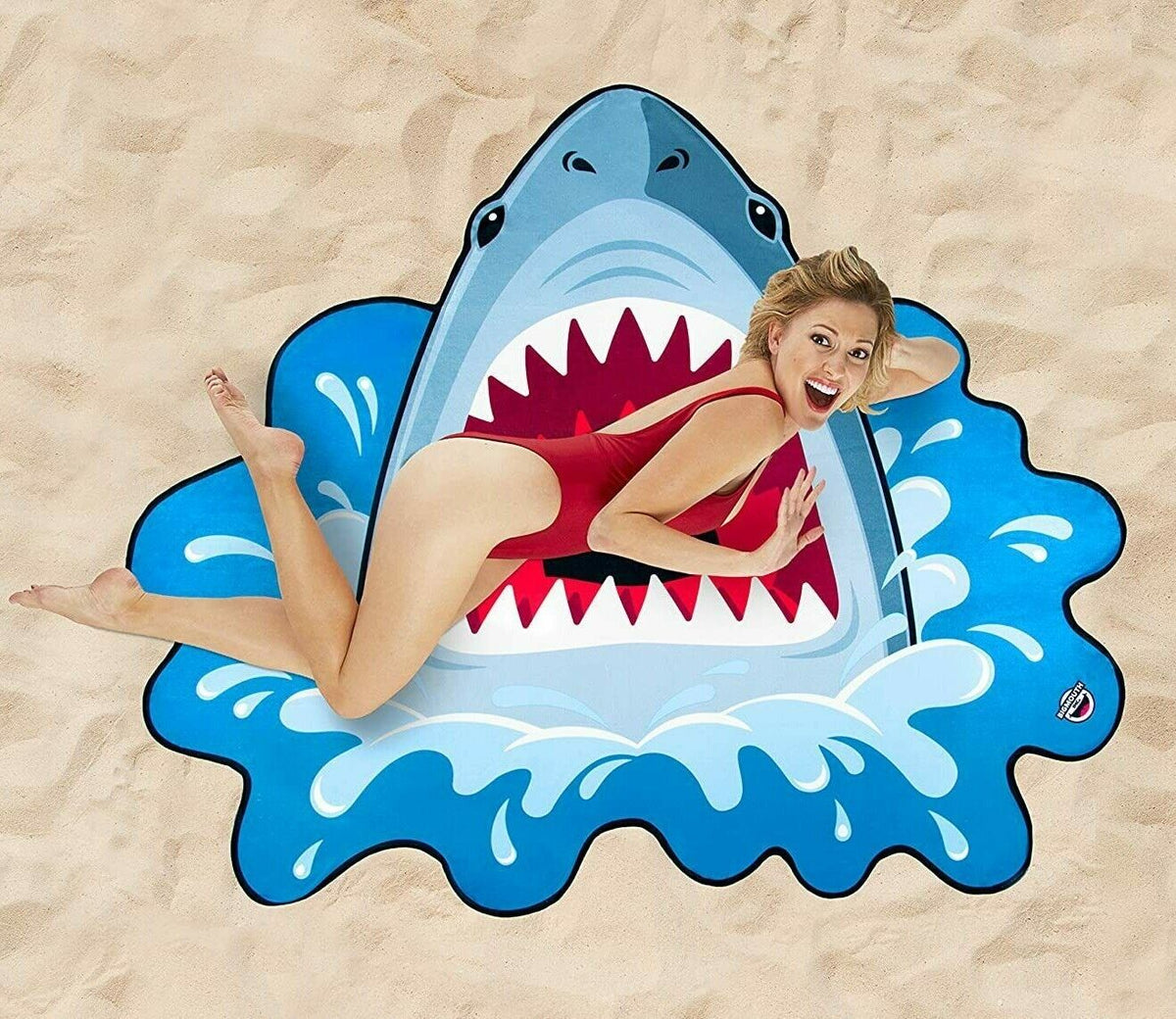 GIANT SHARK ATTACK JAWS - Beach Pool Shower Towel Blanket Cover - BigMouth Inc.