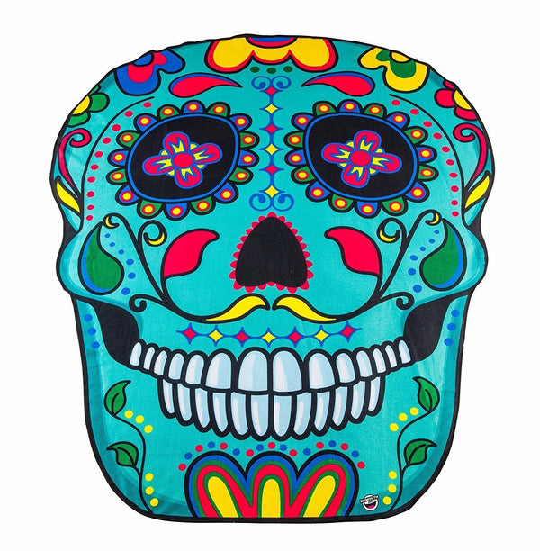 GIANT 5 FT SUGAR SKULL - Beach Pool Shower Towel Blanket - BigMouth Inc.