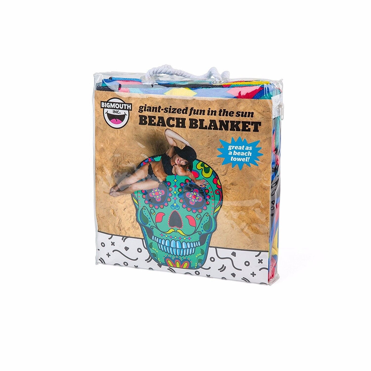 GIANT 5 FT SUGAR SKULL - Beach Pool Shower Towel Blanket - BigMouth Inc.