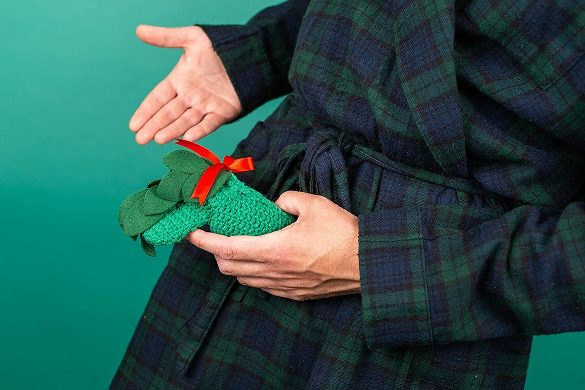 EL MUÉRDAGO DE NAVIDAD Willy Warmer Weener Calcetín de ganchillo de punto - Regalo de broma GaG