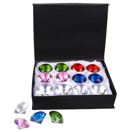12 GIANT MEGA FAUX CRYSTAL DIAMOND JEWELRY STONE SET - Amazing Colors!