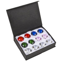 12 GIANT MEGA FAUX CRYSTAL DIAMOND JEWELRY STONE SET - Amazing Colors!