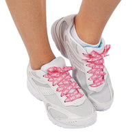 1 par - Cordones para zapatillas con cinta rosa para curar el cáncer de mama