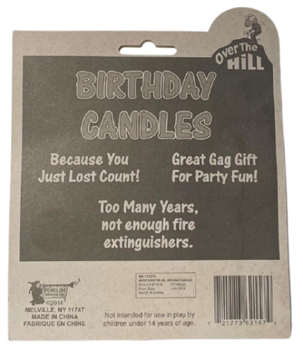 OLD - Over The Hill Birthday Candle Cake Topper - Gag Prank Joke Retirement