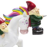 The Unicorn Attack Garden Gnome Statue Twisted Blood Sculpture - BigMouth Inc.