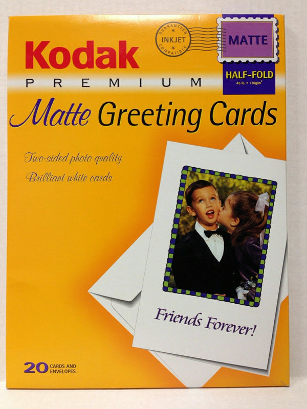 Kodak 1131549 Premium InkJet Matte Greeting Cards 20 Cards and Envelope (New)