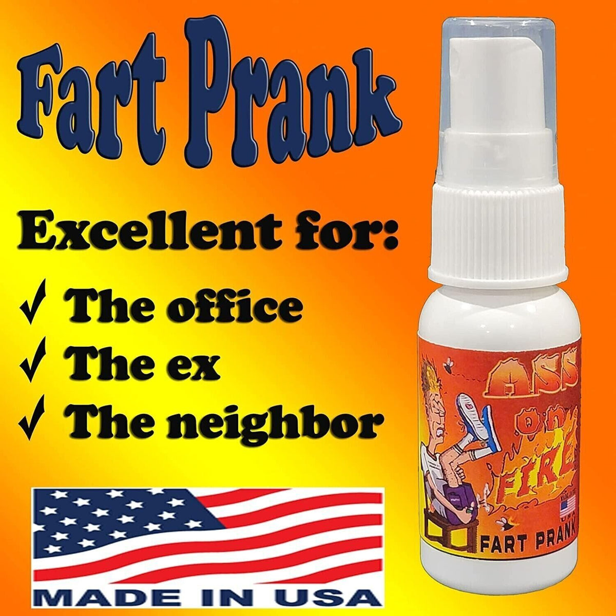 ASS on FIRE 🔥  Liquid Ass Fart Spray Bottle Mister - Nasty Stink Prank Gag Joke