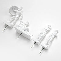 4pk Mini Pot de Plantes Statues de Combat de Dieux Romains Grecs - Cadeau de décoration de jardinière de Jardin