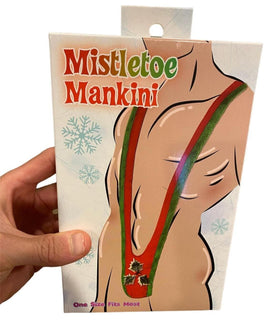 Mistletoe Mankini Christmas Willy Warmer Thong -  Funny Men's Weener Bikini Gift