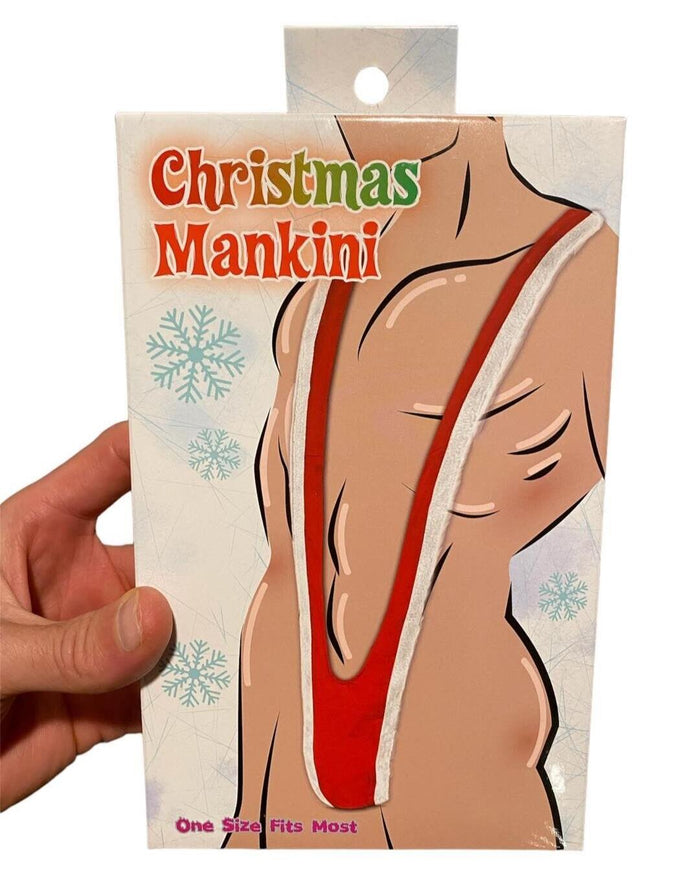 Christmas Santa Mankini Willy Warmer Thong - Regalo de vacaciones de bikini Weener para hombre