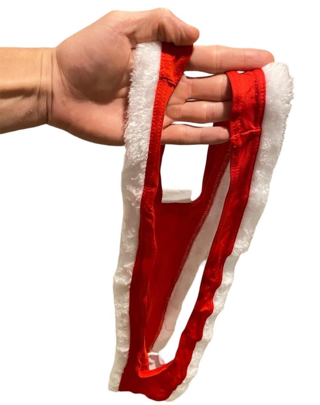 Christmas Santa Mankini  Willy Warmer Thong -  Men's Weener Bikini Holiday Gift