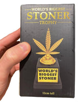 World's Biggest Stoner - Weed Marijuana Leaf Pot Head Golden Trophy Award Gift