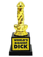 World's Biggest Dick Trophy - Willy Pecker Golden Award - Adult Joke Gag Gift