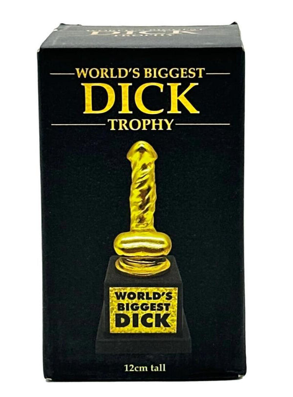 World's Biggest Dick Trophy - Willy Pecker Golden Award - Adult Joke Gag Gift