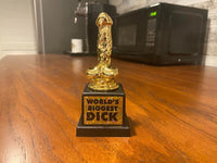 World's Biggest Dick Trophy - Willy Pecker Golden Award - Adult Joke Gag Gift