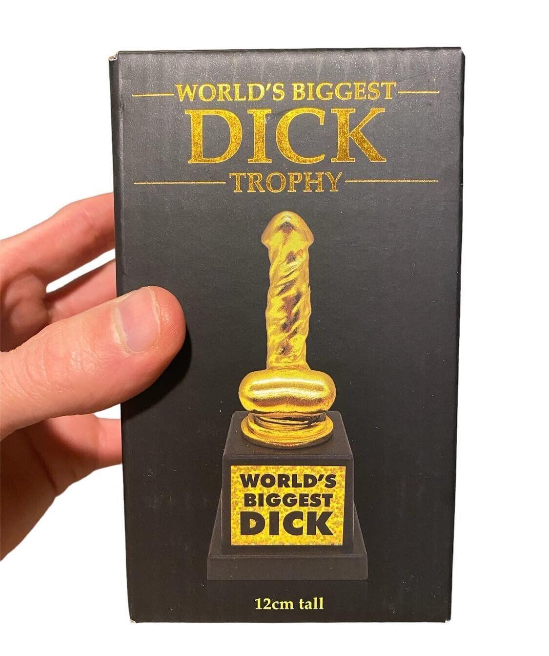 World's Biggest Dick Trophy - Willy Pecker Golden Award - Adult Joke Gag Gift